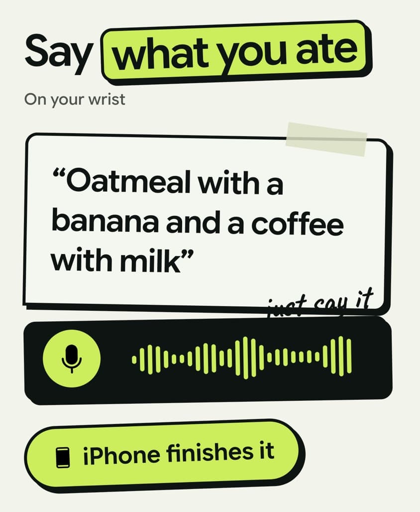 Apple Watch App Store screenshot for voice meal logging