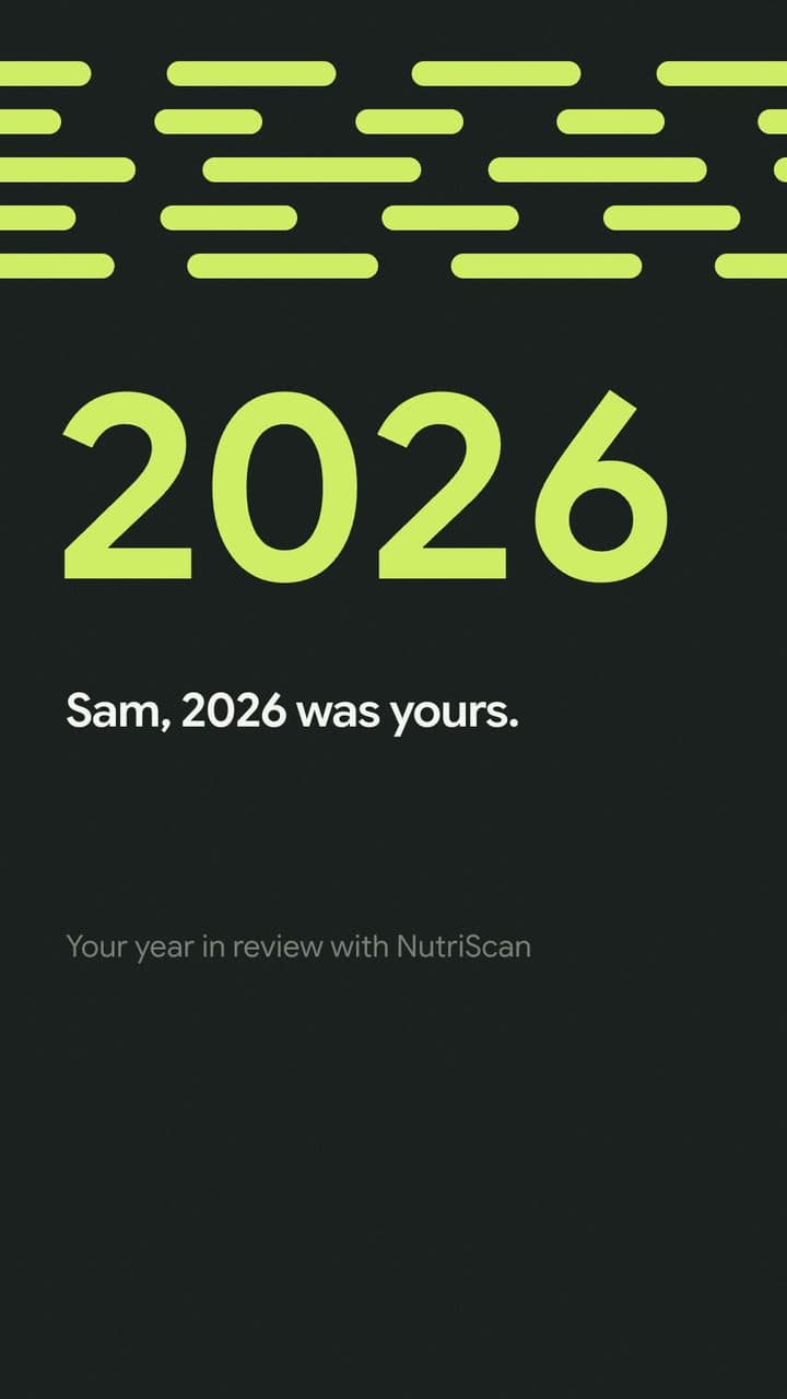 Poster frame of NutriScan’s finished 9:16 year-in-review reel, built in Kamply