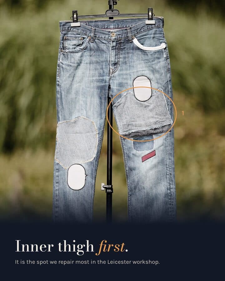 Denim wears where it rubs, 2 of 4